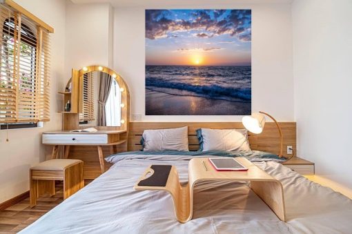 Wanddoek Sunset Beach 2x2mtr, Pvc